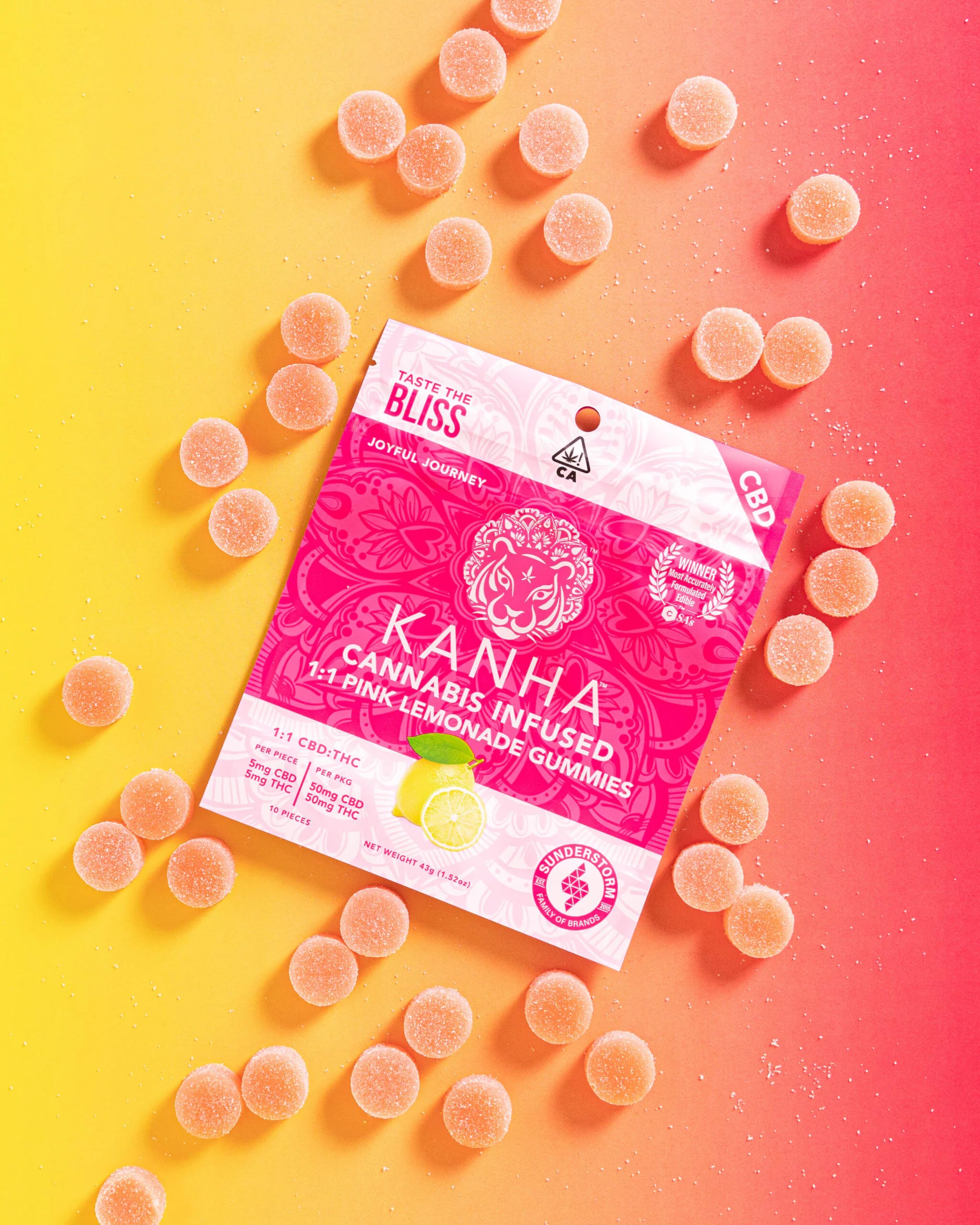 Kanha Pink Lemonade Gummies Now Available in 1:1 CBD:THC