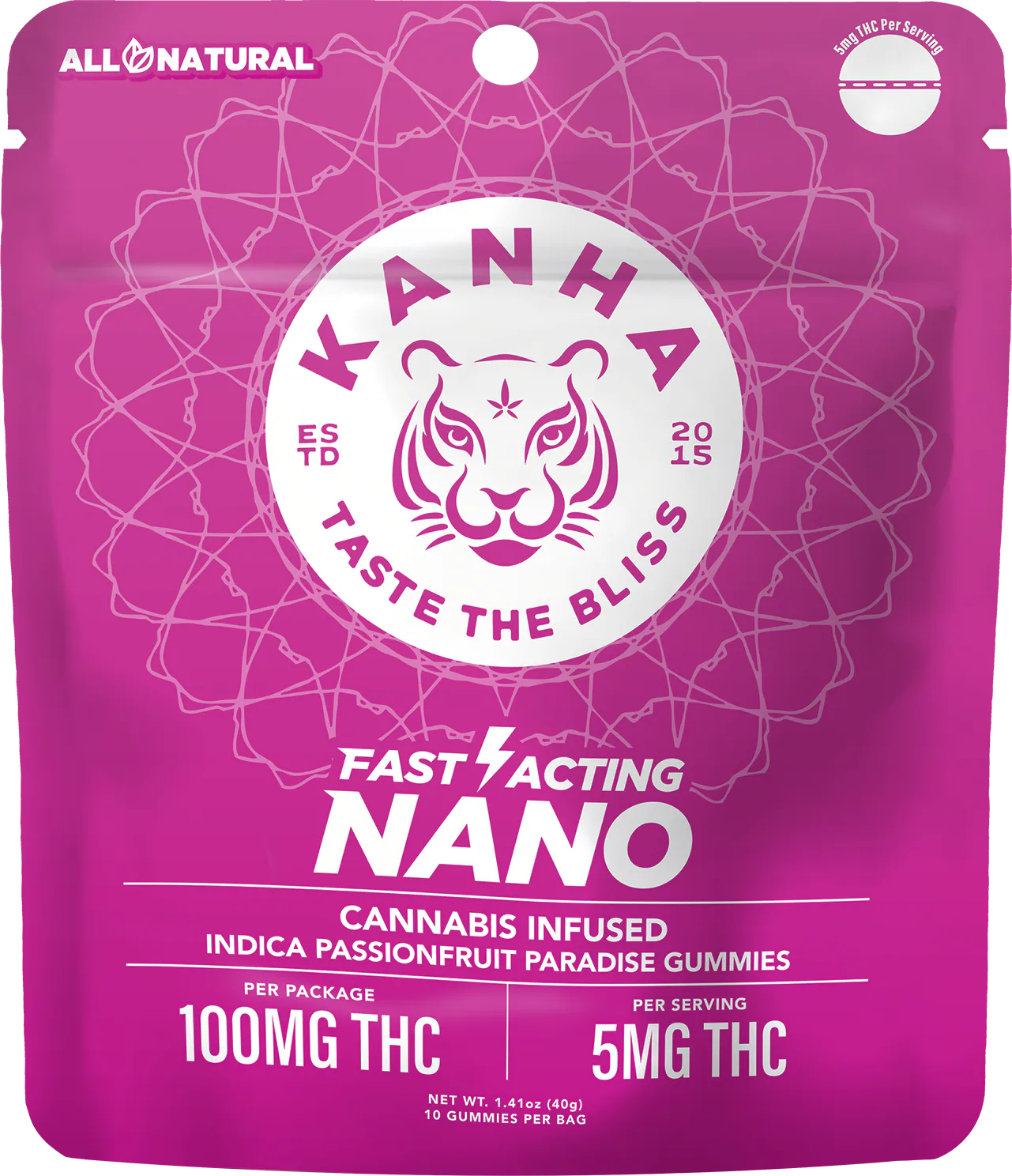 Passionfruit Paradise KANHA NANO Gummies package