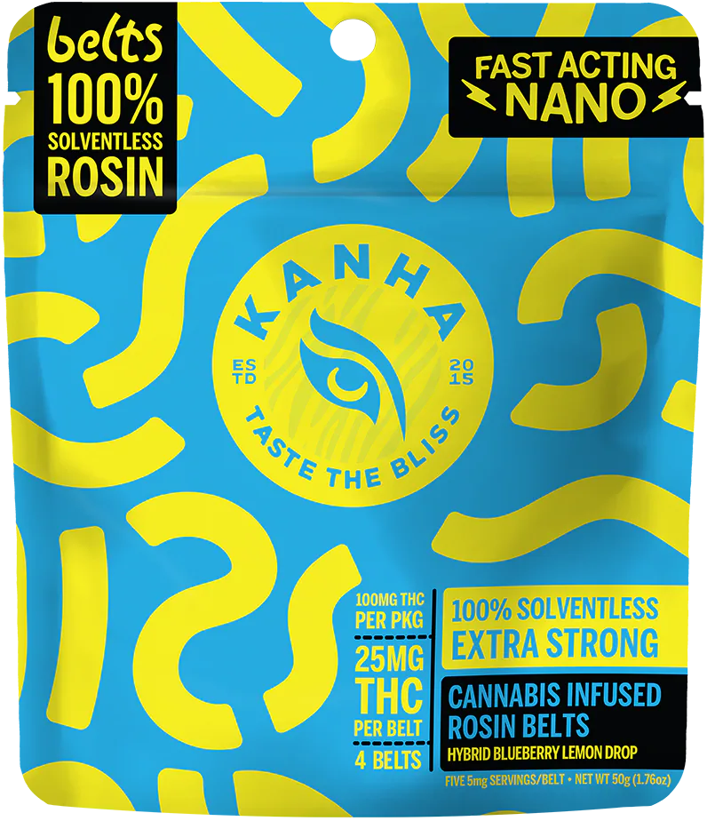 Blueberry Lemon Drop KANHA Solventless Belts Gummies package