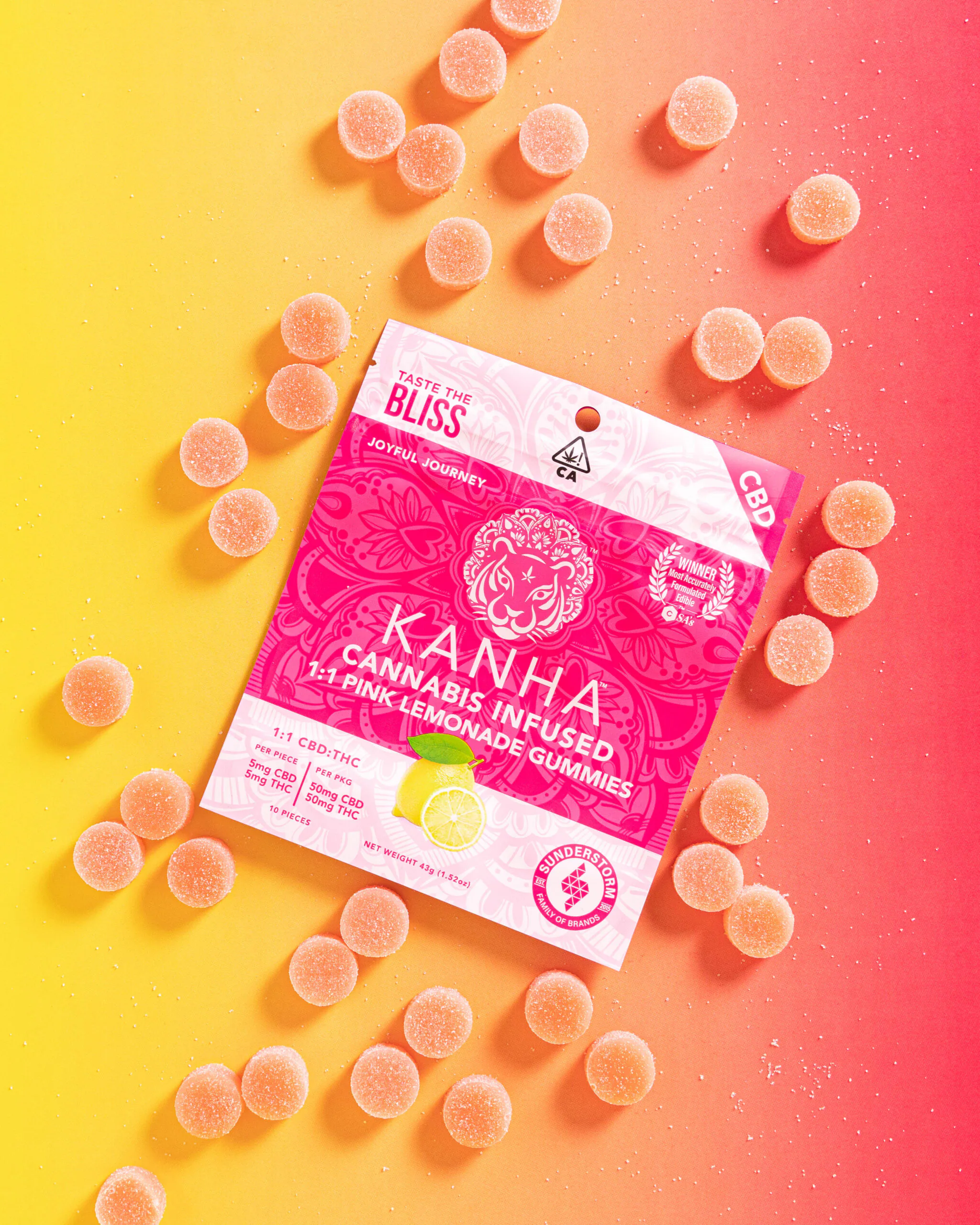 Kanha Pink Lemonade Gummies Now Available in 1:1 CBD:THC